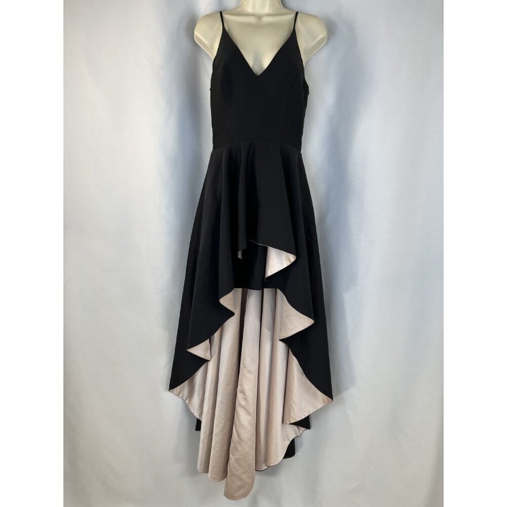 Nha Khanh Black Soft Pink Hi-Lo Formal Gown $890 - Picture 3 of 16